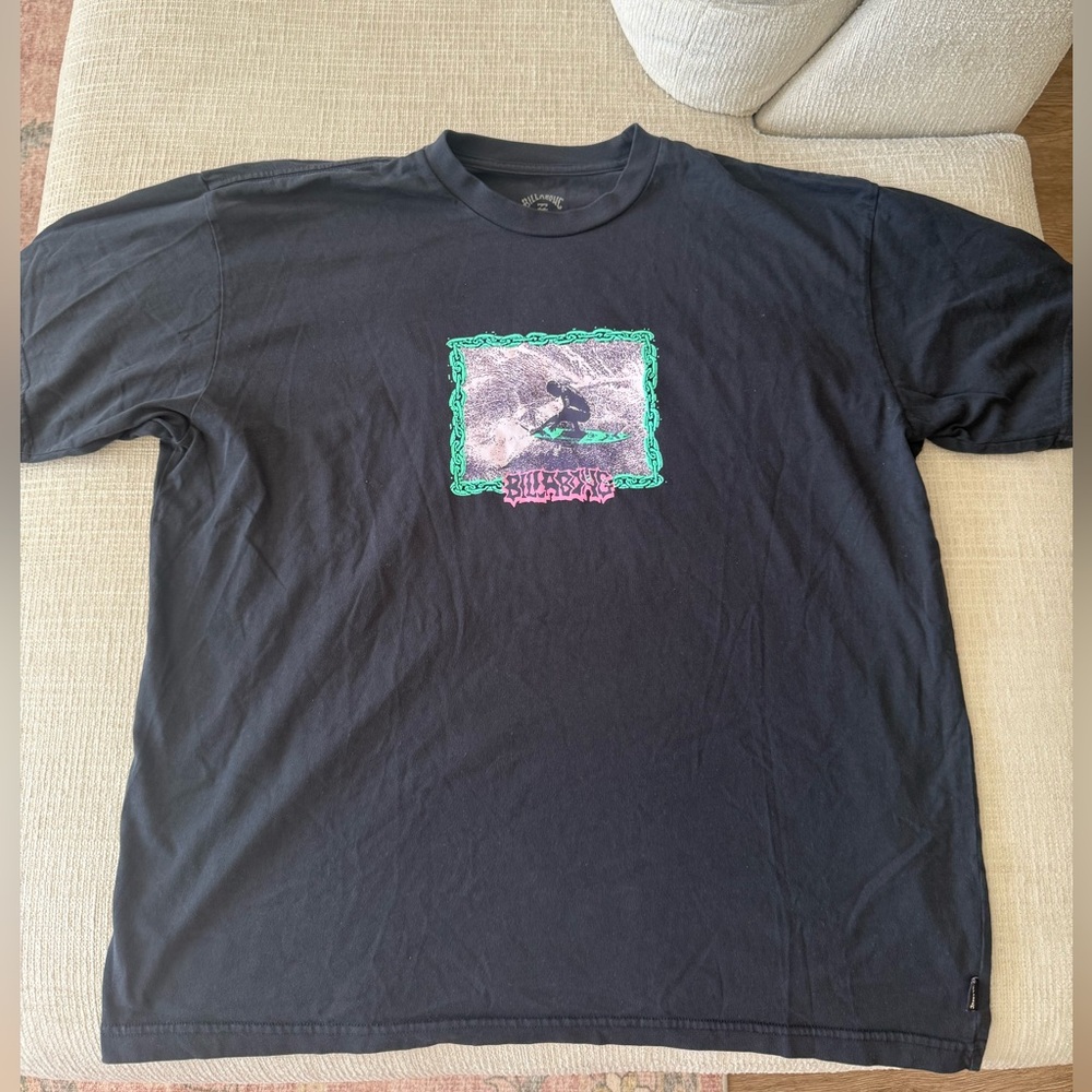Billabong Black Tee with Surfer Graphic